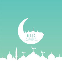 Elegant eid mubarak islamic religious background with mosque design