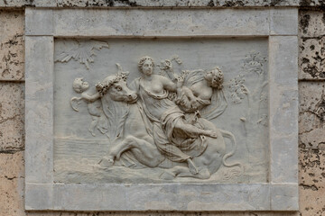 High relief on marble of greek mythology