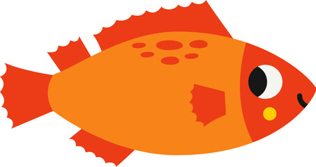 Vector illustration of cartoon sea bass isolated on white background.