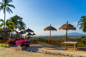 Top view of Khanom district Nakhon Si Thammarat, Thailand.