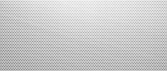 Monochrome Dots Background. Fade Texture. Vintage Pop-art Backdrop. Grunge Black and White Overlay. Vector illustration