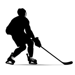 silhouette, hockey, sport, ice, ski, winter, player, illustration, people, skiing, skier, action, sports, stick, athlete, game, snow, black, team, competition, shape, black, generative ai