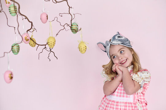 cute child near Easter brunch