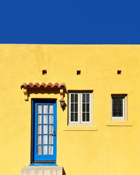 Yellow adobe house