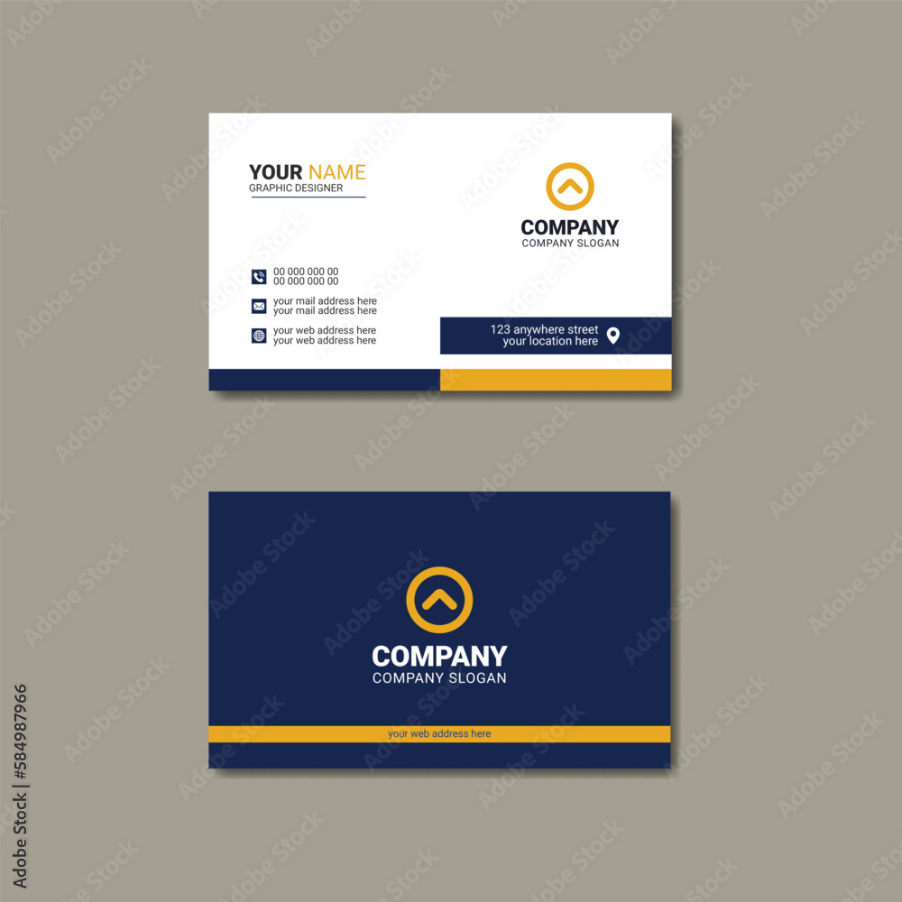 Wall mural Professional clean modern business card. Visiting card vector illustration - Wall murals