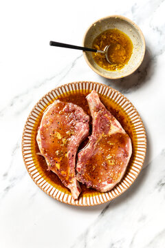 Raw pork chops