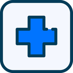 Medical icon represents healthcare and medicine in general, including medical equipment, medication, and medical procedures