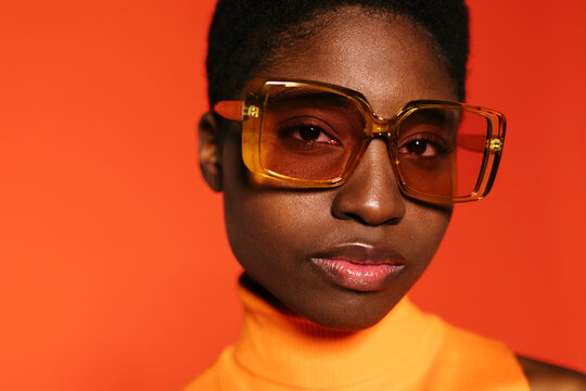 Stylish woman in modern eyeglasses