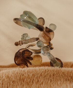 3d render with abstract brown tones 