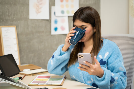 Office woman coffee cup