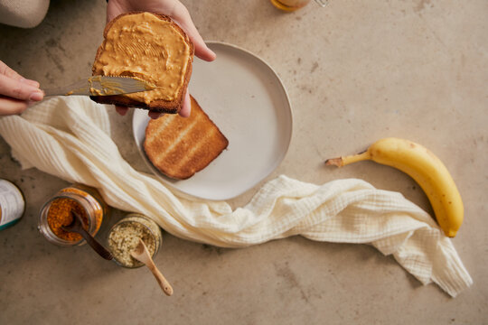 Peanut butter toast prep