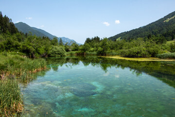 Fototapeta na wymiar Mountain wetlands at Zelence Nature Reserve in northwestern Slovenia