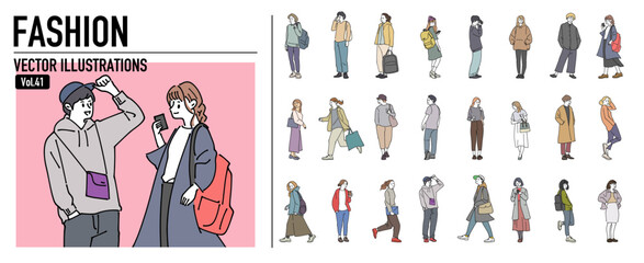 人物 ファッションおしゃれイラスト素材	