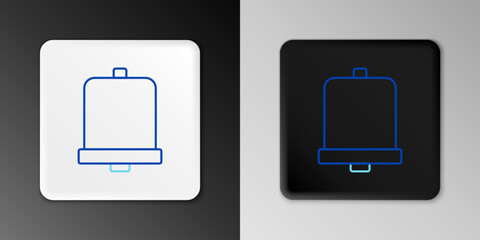 Line Church bell icon isolated on grey background. Alarm symbol, service bell, handbell sign, notification symbol. Colorful outline concept. Vector