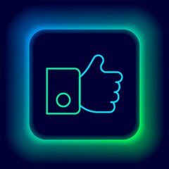 Glowing neon line Hand like icon isolated on black background. Colorful outline concept. Vector