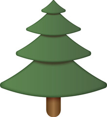 3D paper cutting relief of green Christmas tree