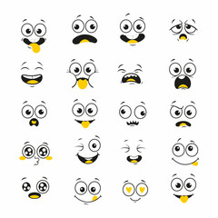 expretion face cartoon character vector icon