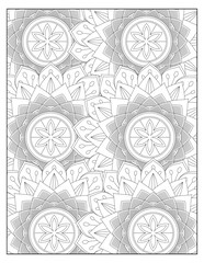 Fototapeta na wymiar Pattern floral coloring pages 