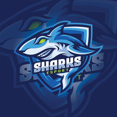 Obraz na płótnie Canvas Shark Mascot Esport Logo design For Gaming club