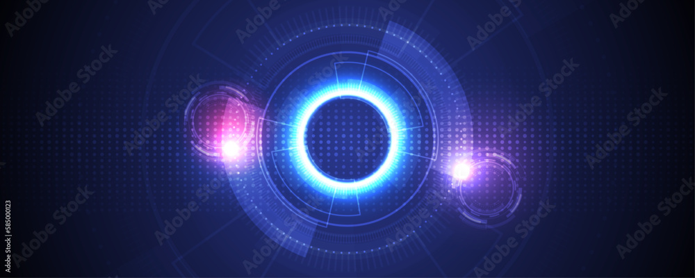 Wall mural abstract technology background with various technology elements hi-tech communication concept innova