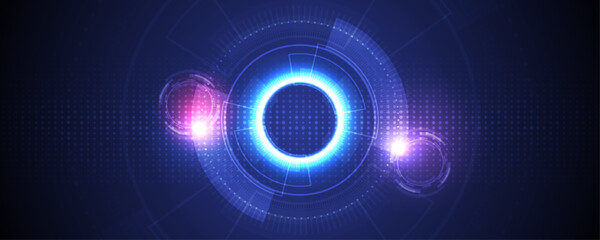 Abstract technology background with various technology elements Hi-tech communication concept innovation background Circle empty space for your text