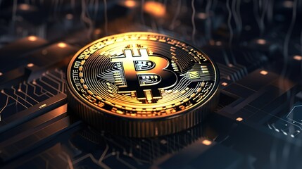 Bitcoin's Artistic Financial Network: A Creative Representation of Digital Wealth ,Financial concept  the bitcoin in the background network
