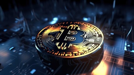 Bitcoin's Artistic Financial Network: A Creative Representation of Digital Wealth ,Financial concept  the bitcoin in the background network