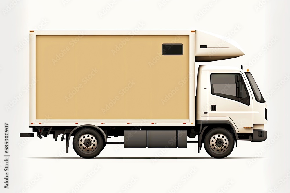 Wall mural Small cargo truck for transporting limited batch of goods, created with generative ai