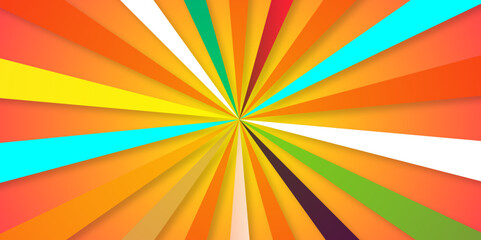 Abstract colorful background pattter and Colorful Sunburst Banner With Gradient Mesh, Vector Illustration. Rays, beams, burst design element. Geometric design to create trendy backgrounds.