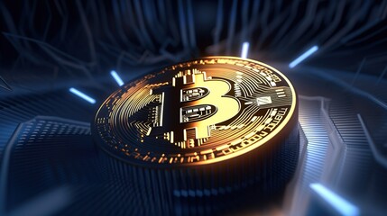 Bitcoin's Artistic Financial Network: A Creative Representation of Digital Wealth ,Financial concept the bitcoin in the background network.Generative Ai