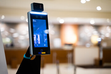 face scanner Thermometer before staying in a hotel
