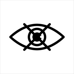 Blind icon, blind eye icon, on white background, eps 10.