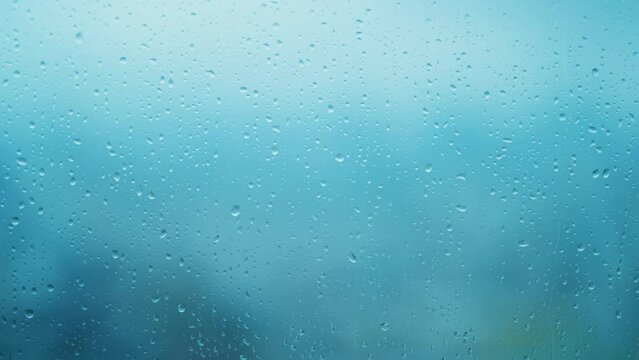 雨が滴る窓ガラスの動画