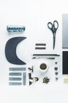 Still life of sewing supplies