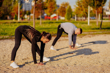 Fototapeta premium Warming up before workout