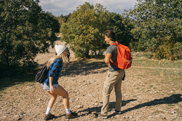 Friends having a good time at the mountain