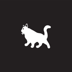 White cat animal logo template illustration