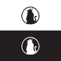 Cat Circle Abstract Icon Logo Design