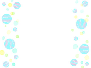 美しい水彩風の水玉フレーム