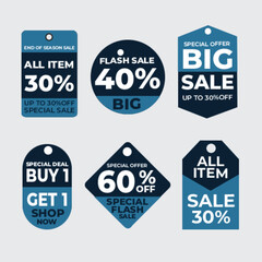Sale tags collection. Special offer, big sale, discount, best price, mega sale banner set. Shop or online shopping. Sticker, badge, coupon, store. Vector Illustration.