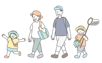 お出かけを楽しむ家族