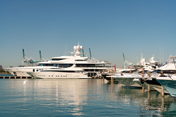 Obraz na płótnie Canvas yacht boat in summer. yacht boat in port. luxury yacht boat for traveling. photo of yacht boat