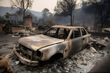 Devastation Unleashed: The Emotional Toll and Environmental Impact of Uncontrollable Wildfires - AI Generative