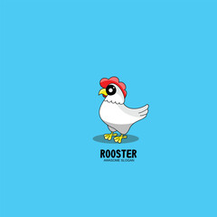 Rooster icon mascot logo design illustration cartoon