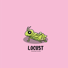 Locust icon mascot logo design illustration cartoon