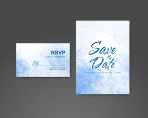 Wedding invitation with abstract watercolor background