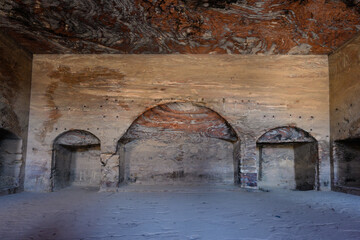 Urn Tomb Interior or Inside in Petra, Jordan, also called Royal Tomb of Malchus