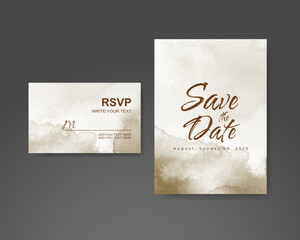 Wedding invitation with abstract watercolor background