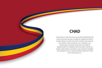 Wave flag of Chad with copyspace background.