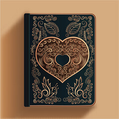 Baroque Book Cover Design On Brown Background.